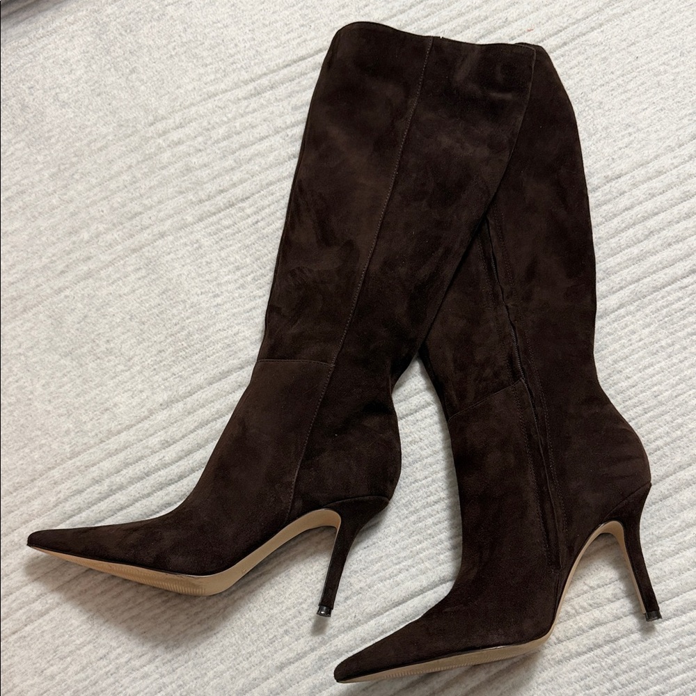 Nine West Dark Brown Heeled Boots